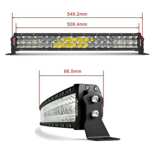 22 Inch Curved LED Light Bar 5D Lens Spot Flood Combo Beam 120W 12000lm Off-Road Light Bar