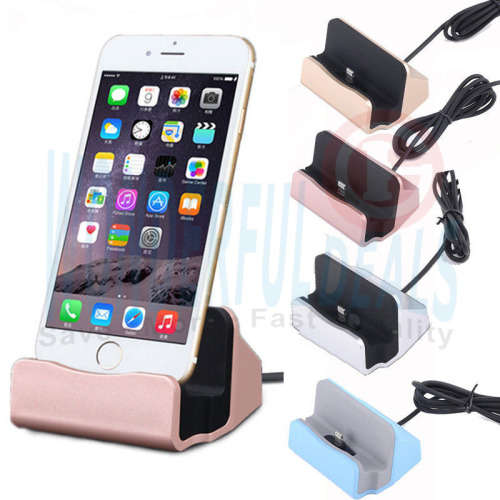Desktop Charger Stand Dock Station Sync Charge Cradle For lightning And Mirco USB
