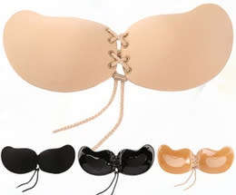 Nude Invisible Push Up Bra Women's Strapless Adhesive Demi Cup Bra