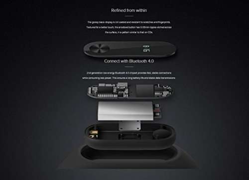 Smart Band 2 Heart Rate Monitor Smart Wristband With OLED Display - BLACK
