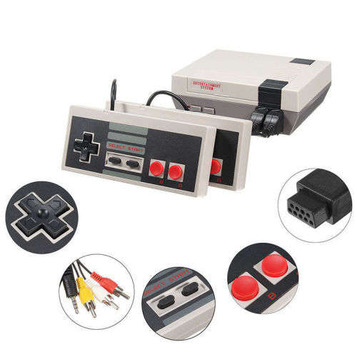 Mini Vintage Retro TV Game Console Classic 500 Built in Games 2 Controllers New