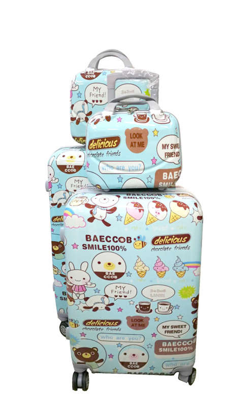 Colourful Set of 5 Suitcases Travel Trolley Luggage,ABS with Universal Wheels¿2 piece Cosmetic bag