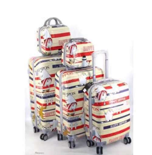 Colourful Set of 5 Suitcases Travel Trolley Luggage,ABS with Universal Wheels¿2 piece Cosmetic bag