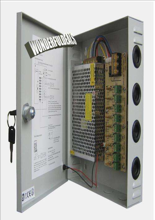 12V DC 10 Amp 9 channel CCTV Power Supply