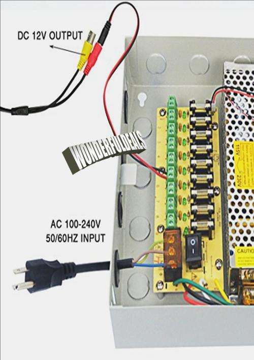 12V DC 10 Amp 9 channel CCTV Power Supply