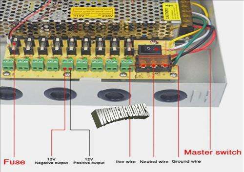 12V DC 10 Amp 9 channel CCTV Power Supply