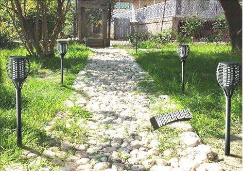 96 LED Solar Power Path Torch Light Dancing Flame Lighting Flickering Lamp