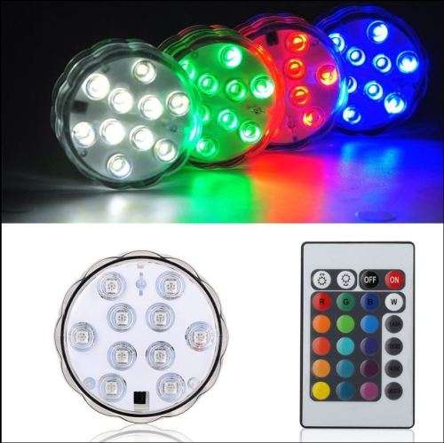 10 LED RGB COLORFUL REMOTE CONTROLLED SUBMERSIBLE LED LIGHT