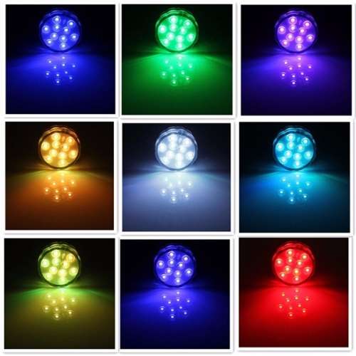 10 LED RGB COLORFUL REMOTE CONTROLLED SUBMERSIBLE LED LIGHT