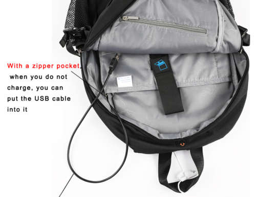 Waterproof Canvas Backpack Laptop Bag With USB Charging and Basketball Net (Black ONLY)