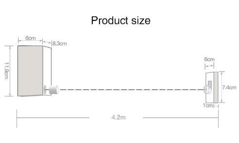 Indoor and Outdoor  Retractable Rope Clothesline Dryer, 4.2m