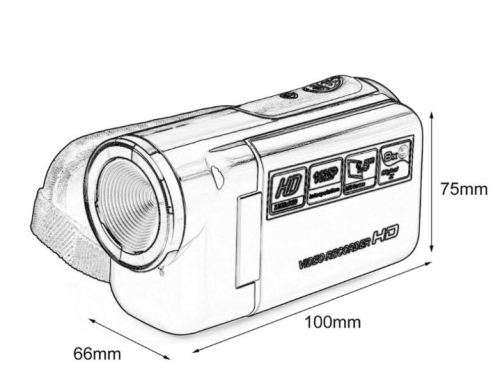DV180 16MP Black Mini Camera Video Camera with 1.5 "TFT Screen 8X Digital Zoom High Speed USB 2.0