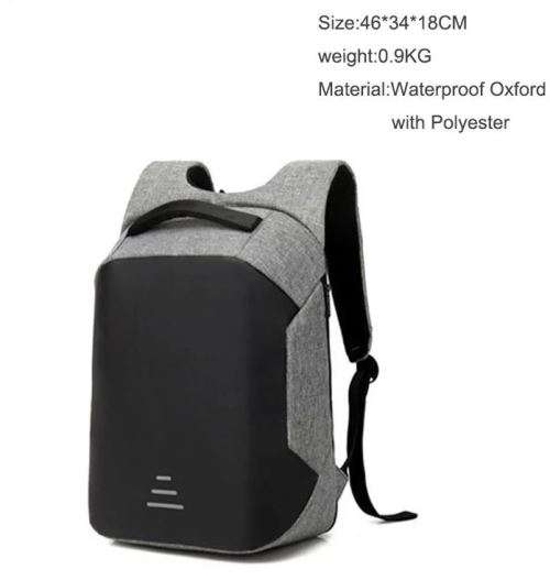 2019 men's waterproof USB charging laptop back pack bag