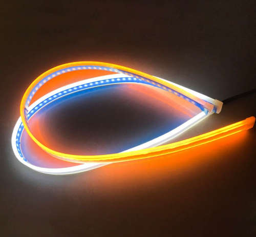 Universal 2pcs 30cm 45cm 60cm DRL light soft article lamp flowing flexible LED Turn Signal Strip
