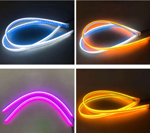 Universal 2pcs 30cm 45cm 60cm DRL light soft article lamp flowing flexible LED Turn Signal Strip