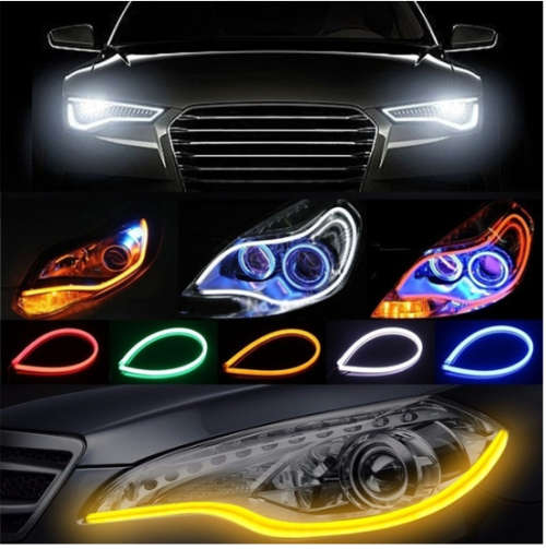 Universal 2pcs 30cm 45cm 60cm DRL light soft article lamp flowing flexible LED Turn Signal Strip