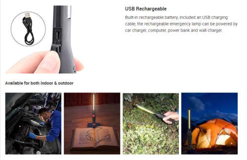 Multi-Functional USB Rechargeable portable magnetic Ultra Bright COB Magnetic Slim car Inspection Li