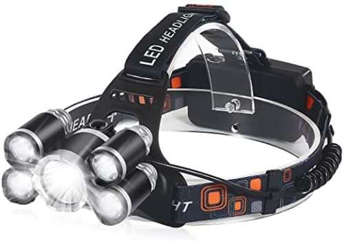 Super Bright 5 Led Headlamp XML T6+4Q5 18650 USB Rechargeable High Power Led Headlamp