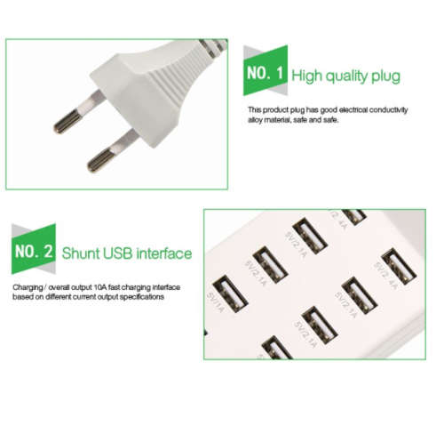 100000 USB Charger Station USB 10 Ports