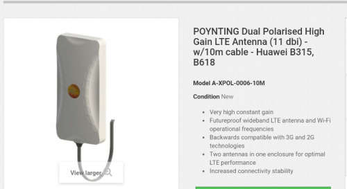 POYNTING Dual Polarised High Gain LTE Antenna (11 dbi) - w/10m cable - Huawei B315, B618