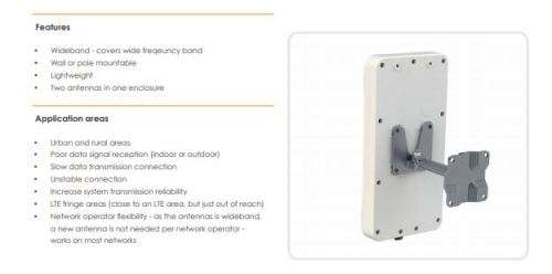 POYNTING Dual Polarised High Gain LTE Antenna (11 dbi) - w/10m cable - Huawei B315, B618