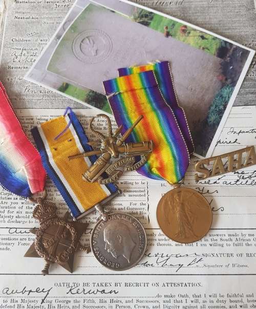WW1 Trio South African Heavy Artillery Belgium Casualty