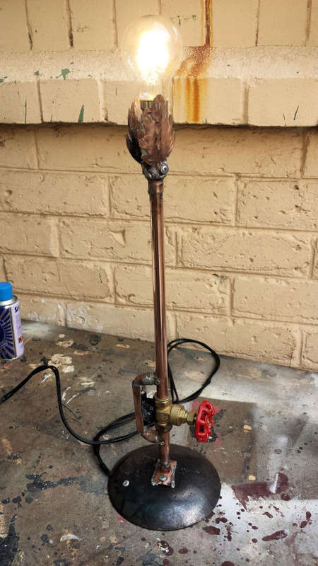 Stop- Cock Copper Pipe Lamp