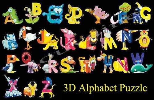 3D English Letter Alphabet Puzzle Learn Cards for Child