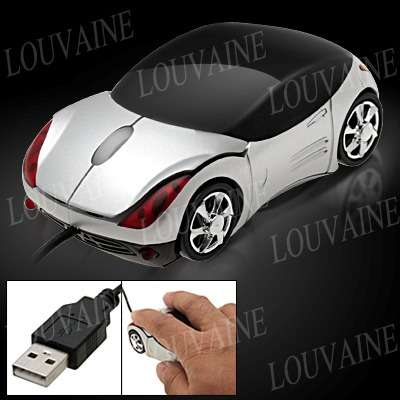 GREY Car Shaped USB 3D Optical Mouse