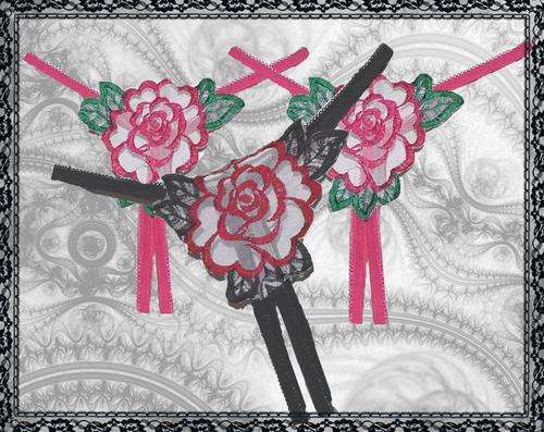 3 pc Sexy Rose G-String