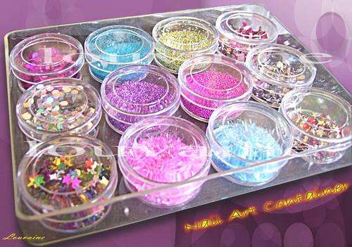 12 NAil Art Pots