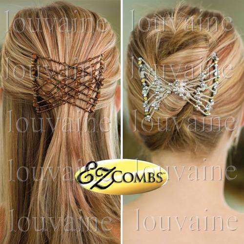Create Amazing hair styles with EZ comb SET Light Brown & Silver