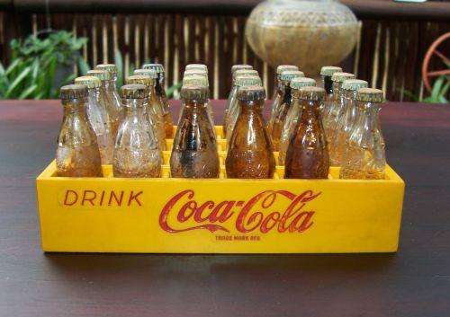 Coke miniature crate with 24 bottles