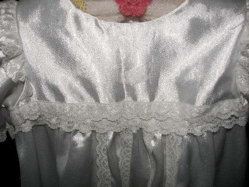 SALE!!!VINTAGE SATIN AND LACE TRIM LONG BABIES CHRISTENING DRESS/ROBE