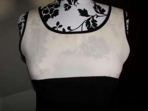 BLACK AND CREAM SHORT WORKWEAR SHIFT DRESS SIZE 34