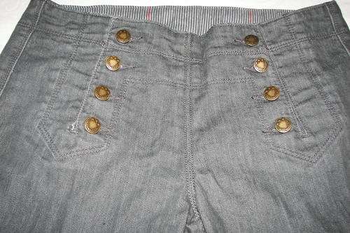 VINTAGE CHARCOAL WIDE LEG IMPORTED DENIM JEANS TURNUPS SIZE 32-34