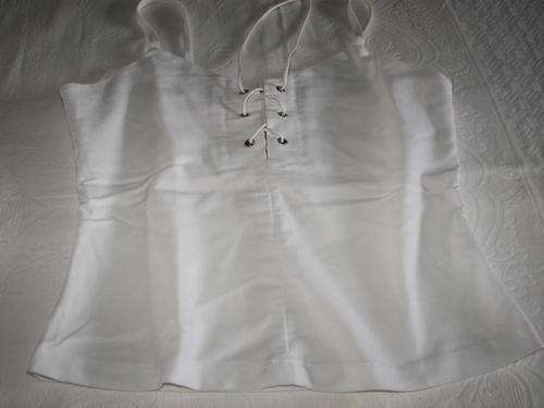 VINTAGE DESIGNER URB WHITE LACE UP TOP SIZE SMALL 32