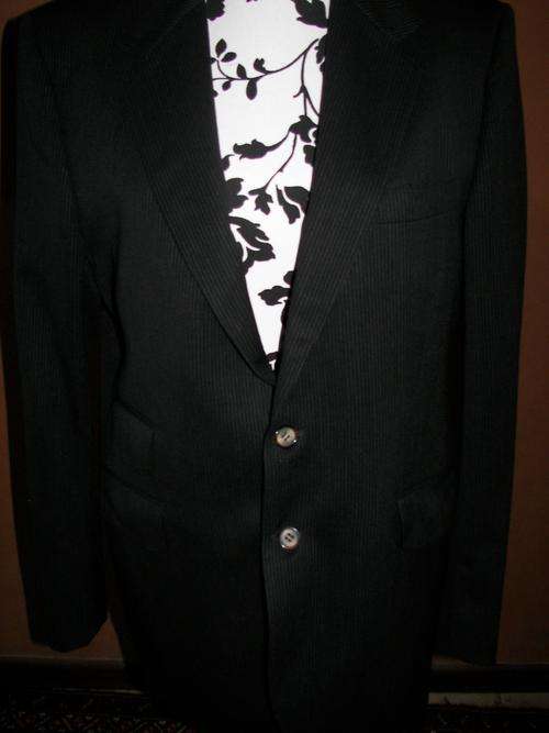VINTAGE DESIGNER CARDUCCI BLACK PINSTRIPE FORMAL/WEDDING BLAZER/JACKET SIZE MED-TIMELESS CLASSIC