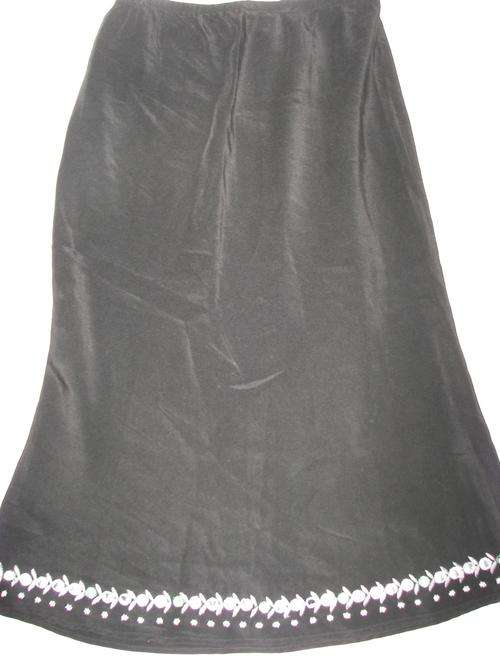 VINTAGE DESIGNER WAREHOUSE PURE SILK SKIRT WITH BEADS SIZE 32