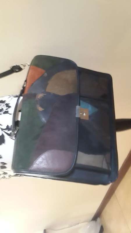 SALE!GENUINE LEATHER MUTICOLOURED PATCHWORK LAPTOP BAG BRIEFCASE