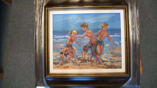 Stefan de Beer original oil "On The Beach"