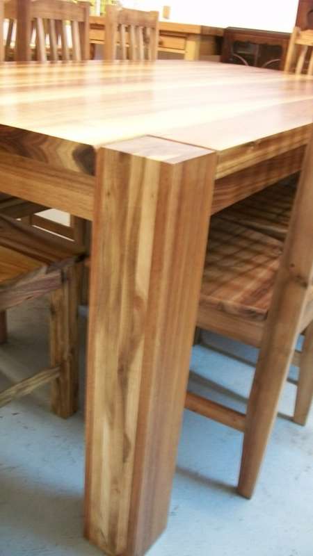 Dining Table made from Blackwood "Exposed Leg"  2.1m x 1.1m with 8 chairs