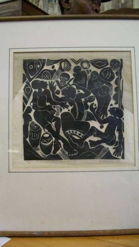 E. Madiba (B/N101) Woodcut