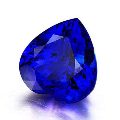 4.760 CT, PURPLE BLUE, HEART CUT, NATURAL TANZANITE