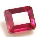8.300 CT EXELENT  PINKISH RED PIECE EMERALD CUT, VVS, NATURAL RUBY, GGL CERTIFICAT OF AUTHENTICATION