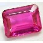 16.85 CT EXELENT  PINK PIECE, EMERALD CUT, VVS, NATURAL RUBY, GGL CERTIFICAT OF AUTHENTICATION