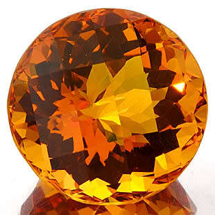 42.97CT Citrine Round Burnt Orange 22.8x22.8x16.8mm Brazil IF Unheated