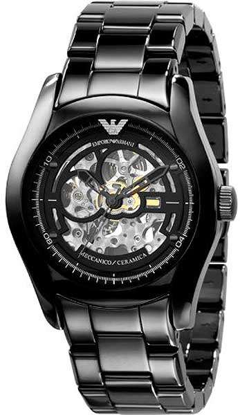 **R5899.99** NEW ARRIVAL !! Mens Emporio Armani Ceramic Black Skeleton Dial  - AR1414