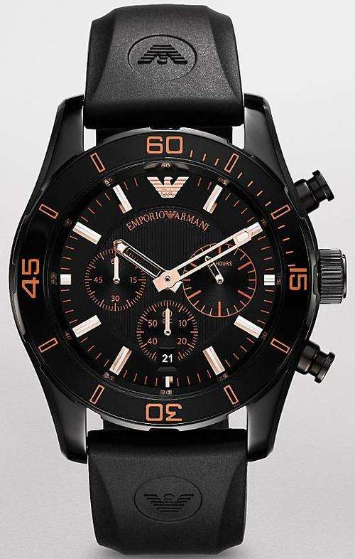 **R5899.99** JUST ARRIVED !! Mens Emporio Armani AR5946. Black Rubber Strap