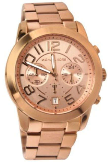 MICHAEL KORS - STUNNING!! OVERSIZE LADIES MERCER ROSE-GOLD CHRONOGRAPH - MK5727